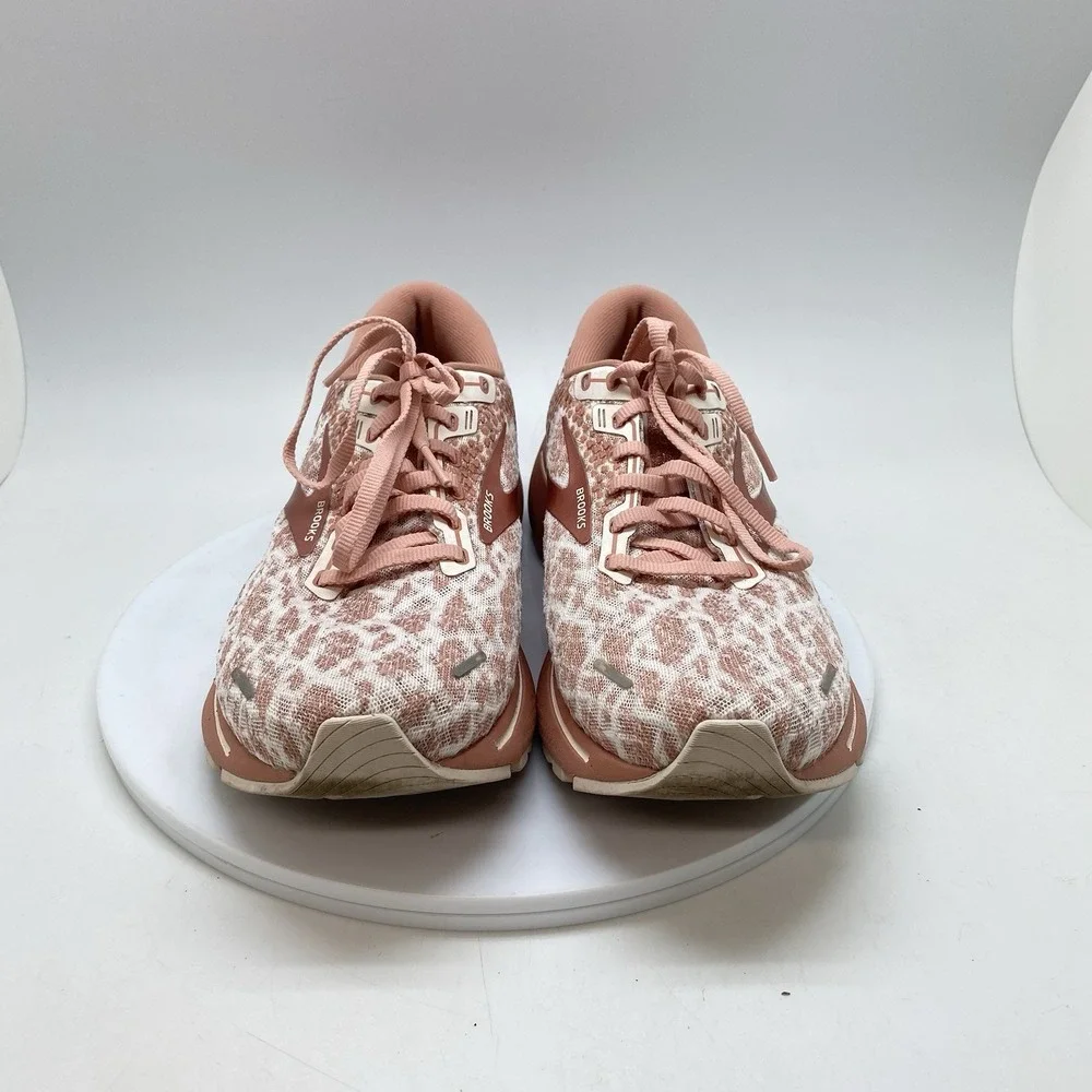 Brooks Sneakers Womens 10 Ghost 14 1203561B265 Pink Print Running Athletic Shoes